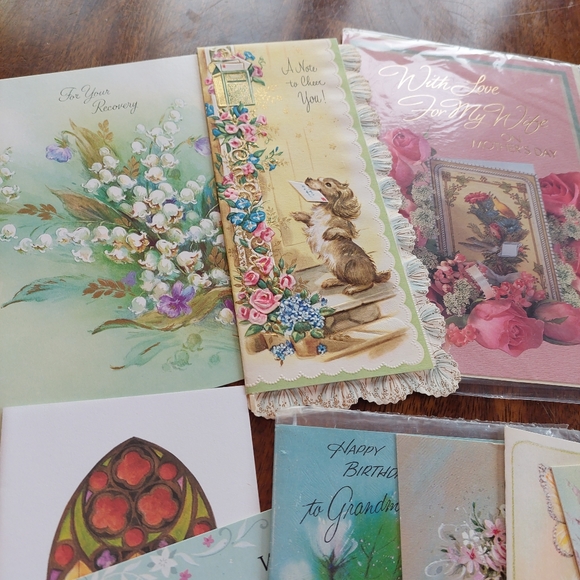 Vintage Greeting Cards Lof 20+ Ephemera NOS Unused Various Occasions - Picture 2 of 8